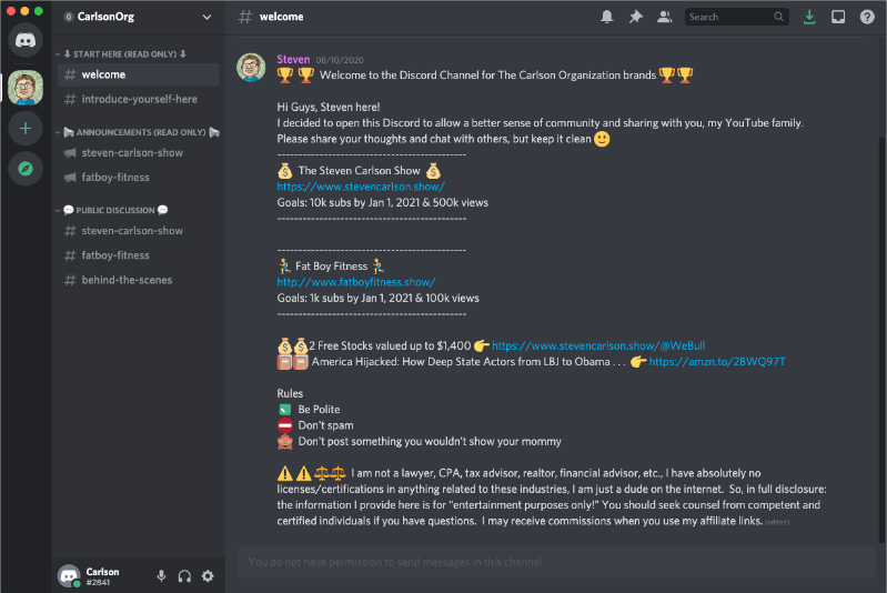 Join Discord and chat with the community